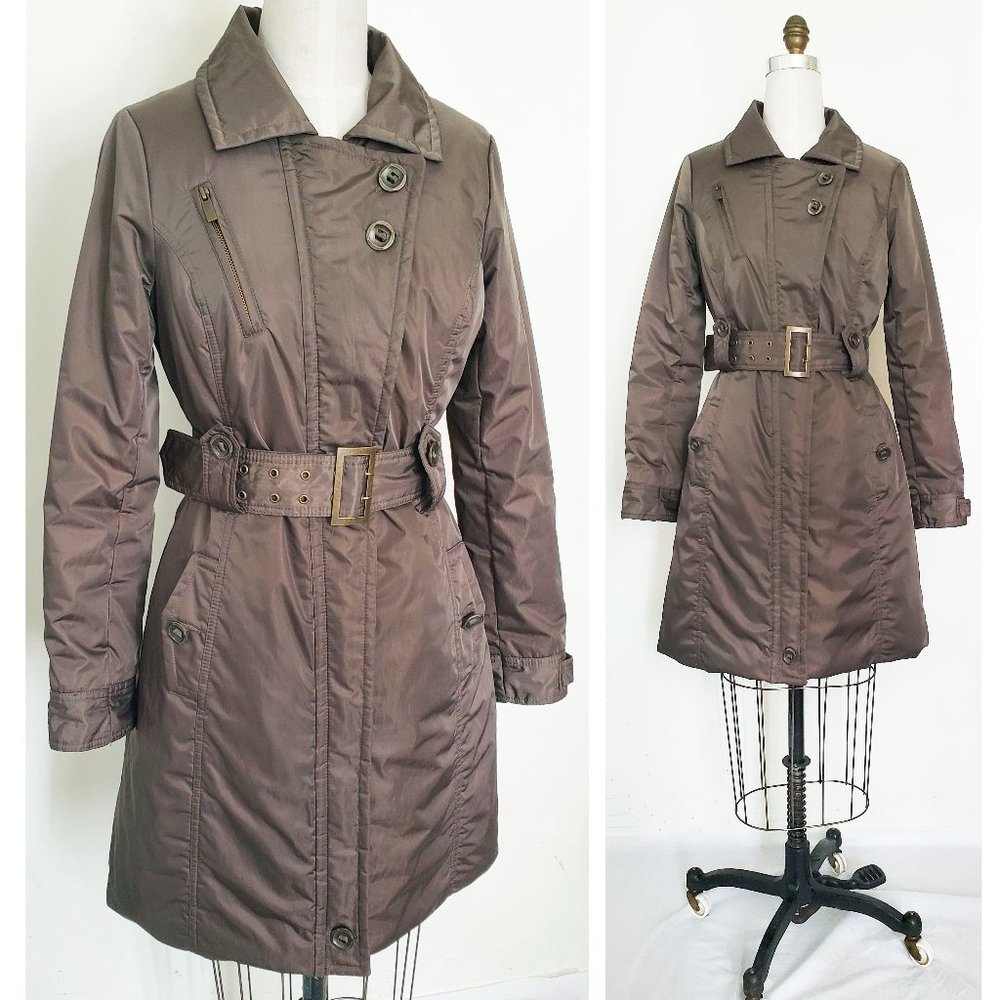 Blanc Noir Womens Puffer Coat Jacket Parka Brown S